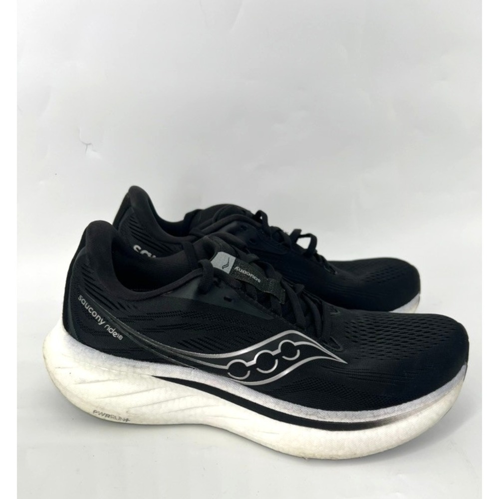 Saucony Ride 18 Womens Size 10D Black White Athletic Running Shoes Sneakers